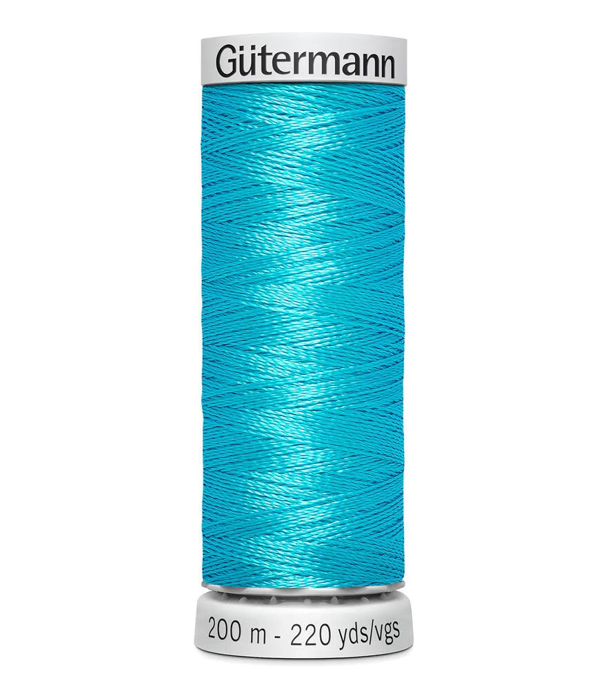 Spool of Gütermann Turquoise 7240 Embroidery Thread