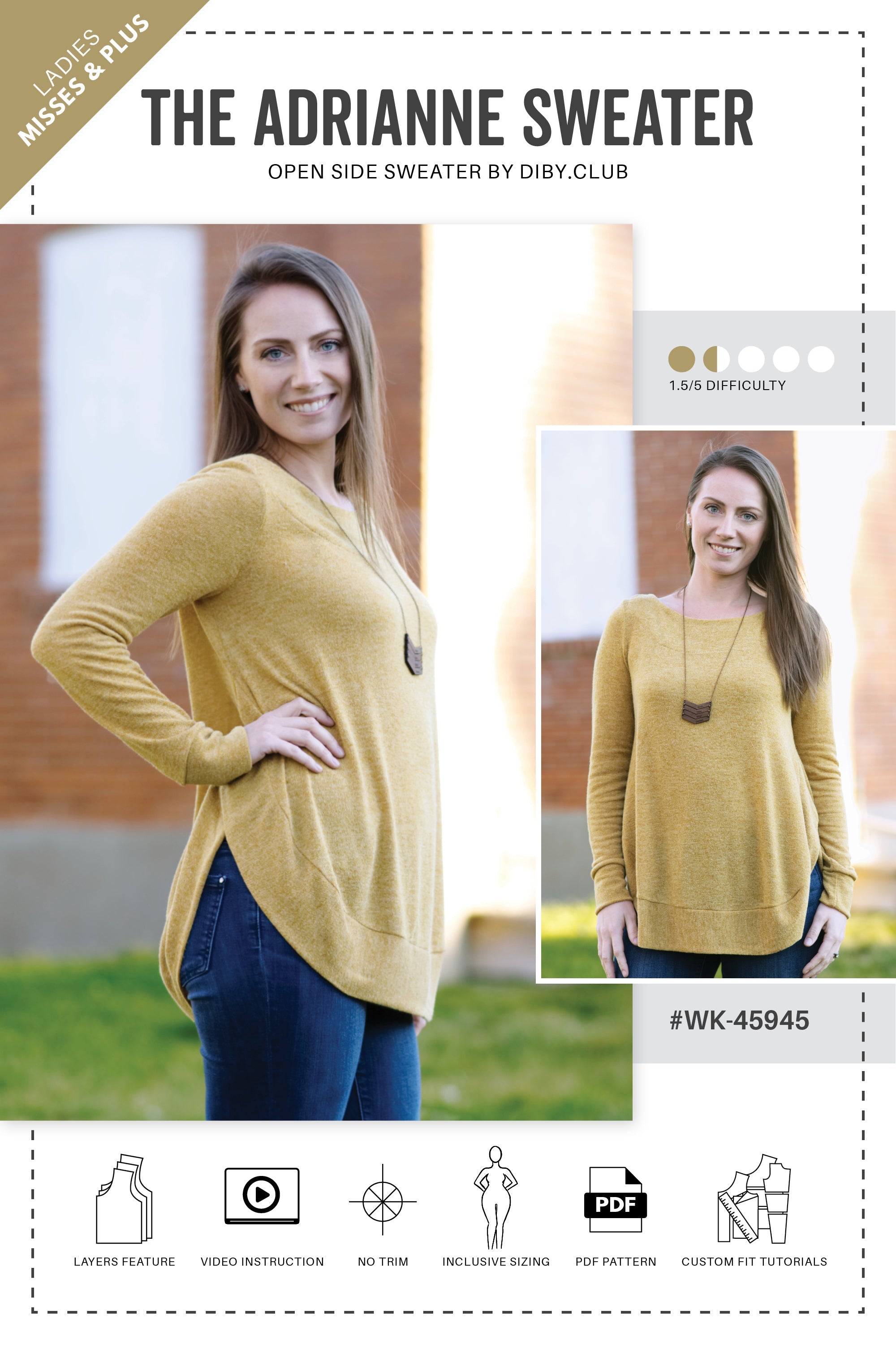 Adrianne Open Side Sweater Print Pattern