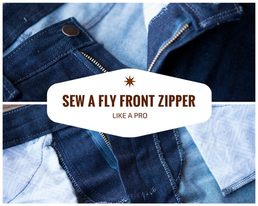 Sew a front fly zipper DIBY Club tutorial jeans