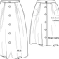Farmhouse skirt pattern options. Including optional side seam pockets and lengths. Lengths include midi and knee. 