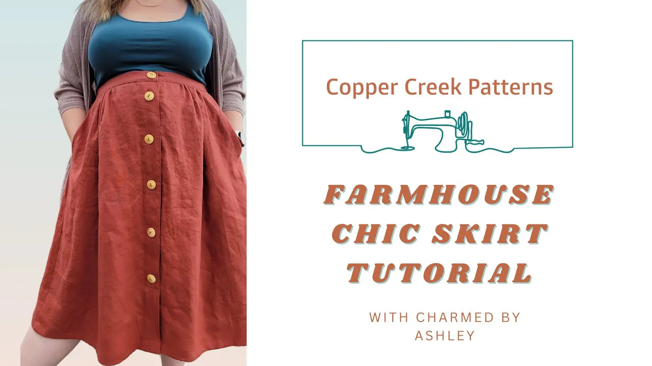 Load video: How to sew the Farmhouse Chic Skirt. Full tutorial.