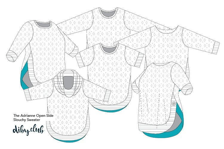 Adrianne Open Side Sweater Print Pattern