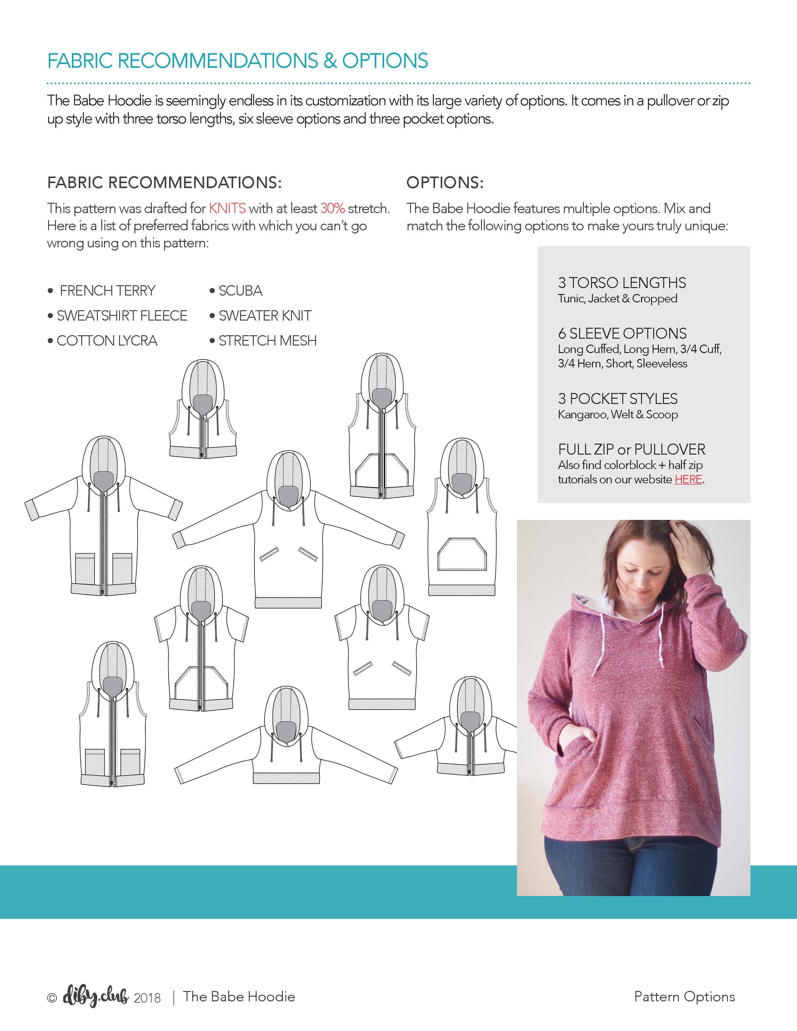 Pullover hoodie sewing online pattern