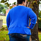 Back view of the the Grace Cardigan in jacket length with long sleeves.