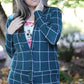 The Grace Cardigan in jacket length with long sleeves and buttons. 