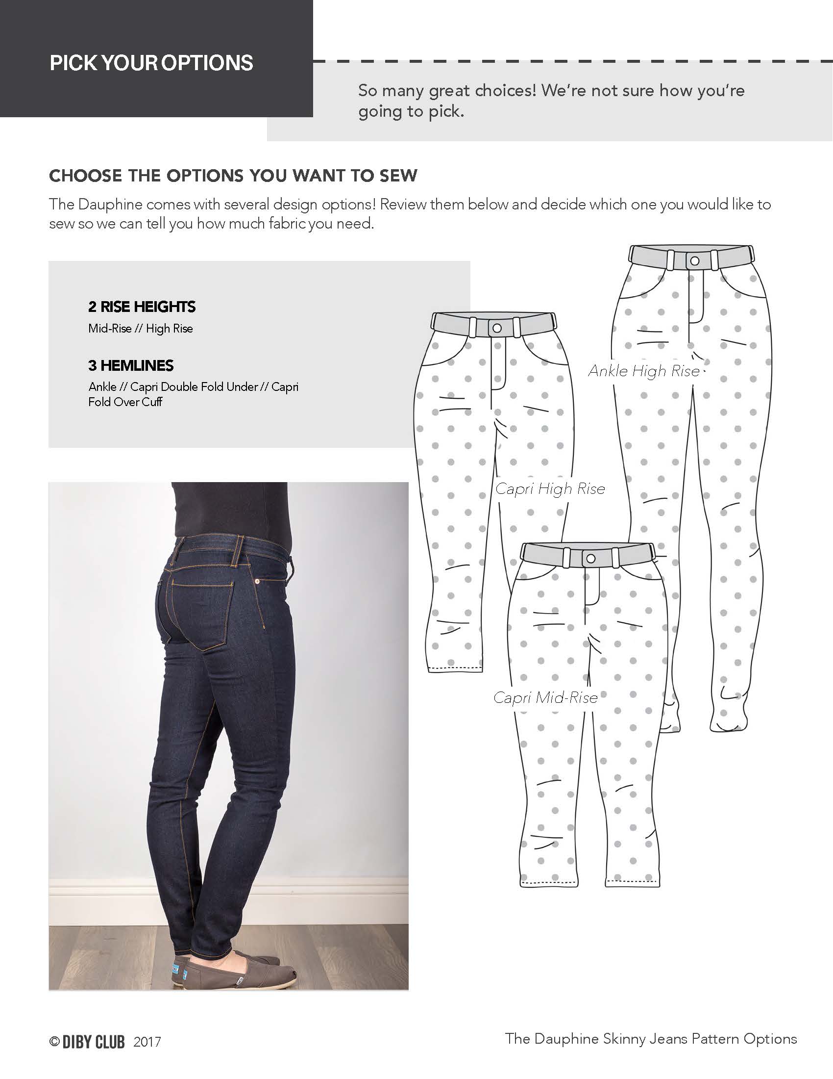 The Dauphine Skinny Jeans Pattern Options