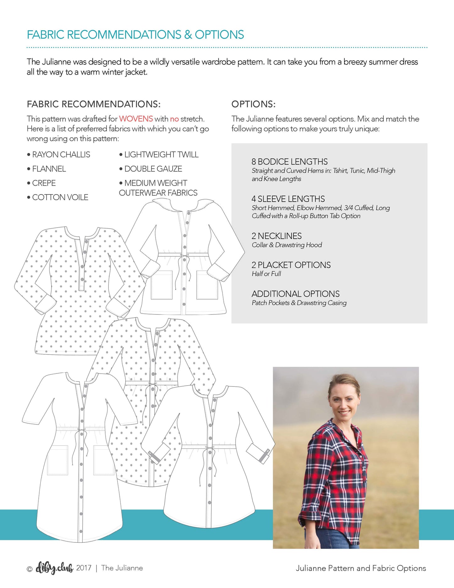 Julianne Button-up Shirt and Dress Print Pattern